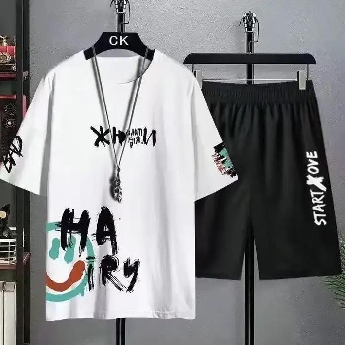 Ensembles pour Hommes Été 2026 – Tenues Décontractées T-shirt + Short – Ensemble de Basketball Tendance – Vêtements de Sport pour Homme