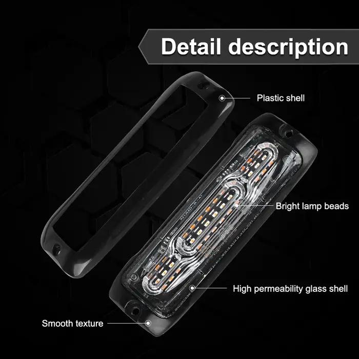 Lumière stroboscopique d'ambulance d'urgence 16 Modes d'éclairage clignotant 12W camions pick-up LED