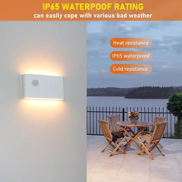 Applique murale LED moderne avec capteur de mouvement extérieur, étanche, avec corps humain, envoi d