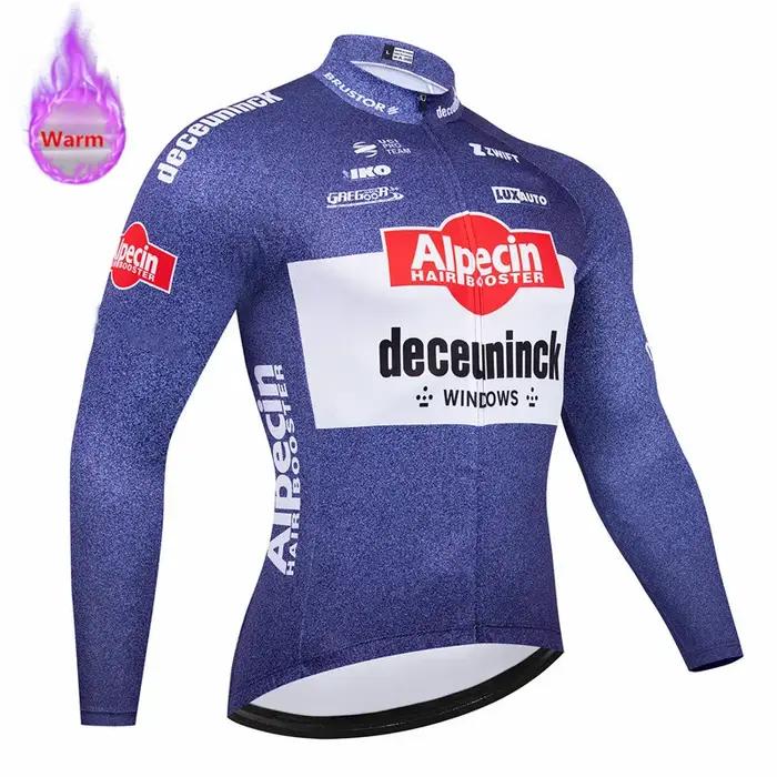 Alpecin Pro Team-ensemble de vêtements de cyclisme en polaire thermique pour hommes