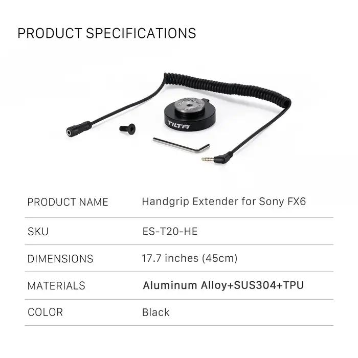 Extension de poignée TILTA ES-T20-HE pour Sony FX6 jaune ou orange rallonge de poignée pour caméra professionnel occasions spéciales