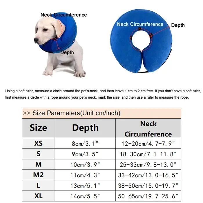 Collier de protection gonflable pour chien après chirurgie