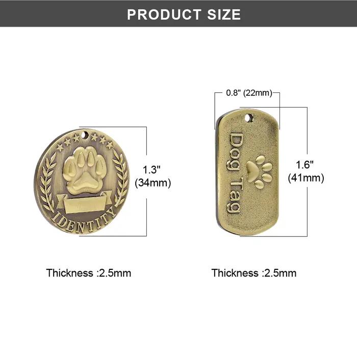 Étiquette d'identification de chien en acier inoxydable étiquettes personnalisées pour chiens plaque signalétique pendentif Anti-perte pour animaux de compagnie collier colliers gravure gratuite