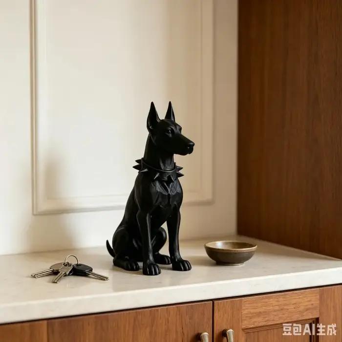 Figurine Doberman Pinscher en plastique pour décoration intérieure et cadeau animalier stylé occasions spéciales