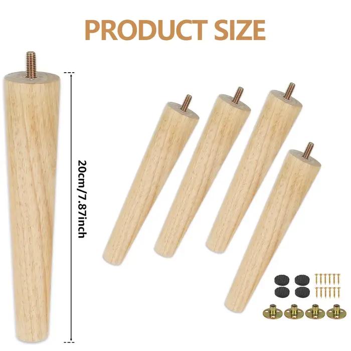 Pieds de meubles de remplacement en bois