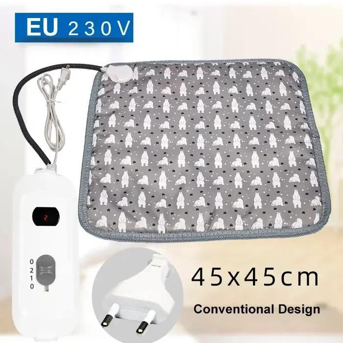 Tapis chauffant pour chien avec réglage de température minuterie étanche pour animaux de compagnie fournitures de couchage douillettement chaud