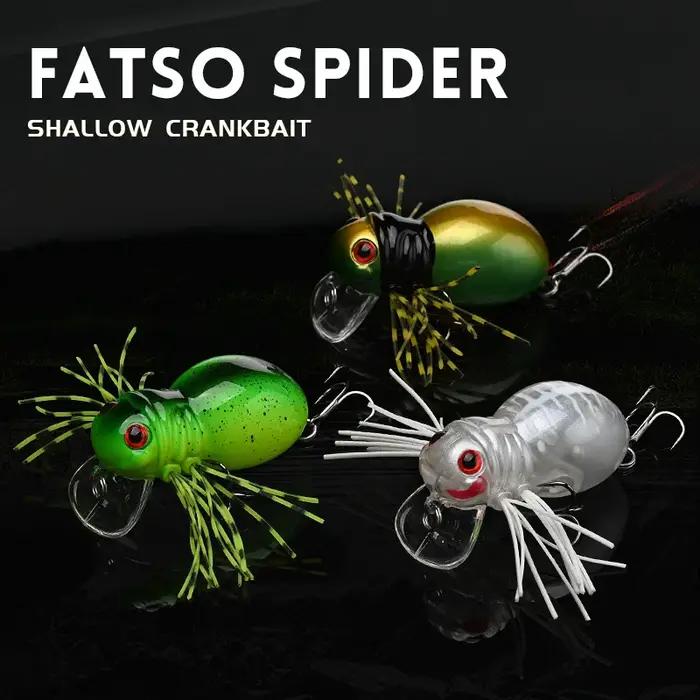 ALLBLUE FATSO SPIDER Topwater peu profond manivelle 41MM 6.2G roulant insecte leurre de pêche Wobble