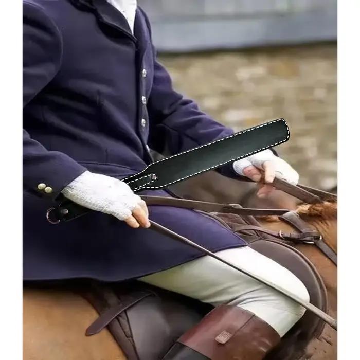 Fouet à cheval antidérapant Portable de 14 pouces, poignée souple, palette d'équitation, jeu en cuir PU, outils de pratique du cheval en plein air