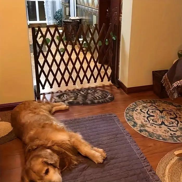 Porte rétractable en bois pour chiens et chats barrière de sécurité intérieure facile à installer pour maison chambre à coucher porte et escaliers