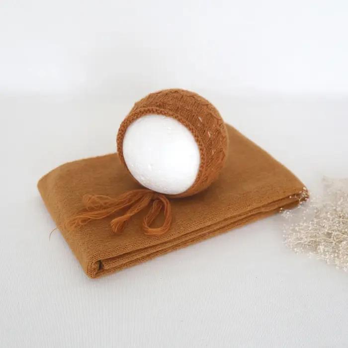 Nouveau-né Stretch Wrap un joli ensemble de chapeau en dentelle casquette bébé photographie accessoi