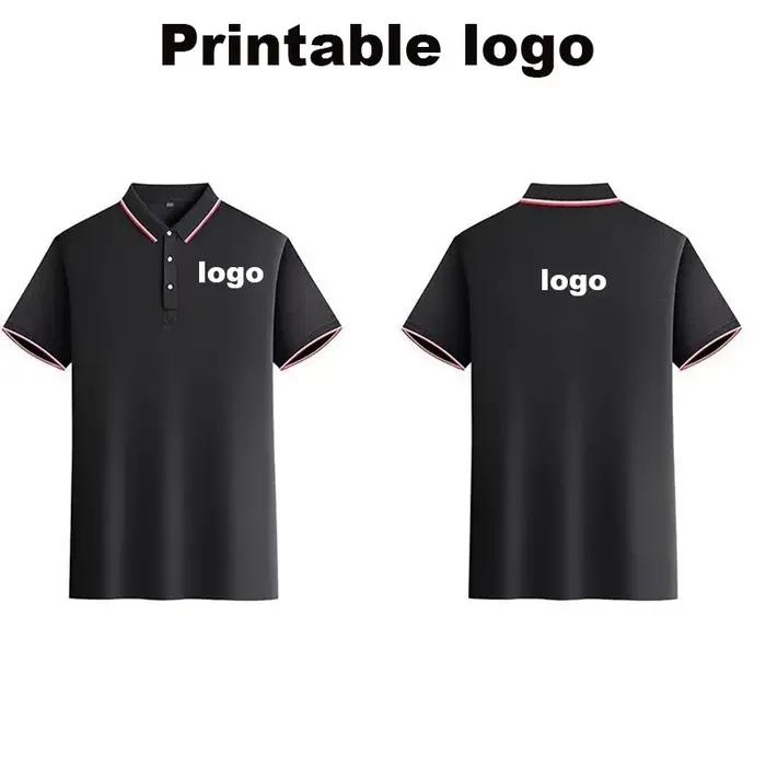 Chemises polo pour hommes avec logo personnalisé, col rabattable, manches courtes, respirantes, uniformes de travail, t-shirts décontractés, vêtements en gros