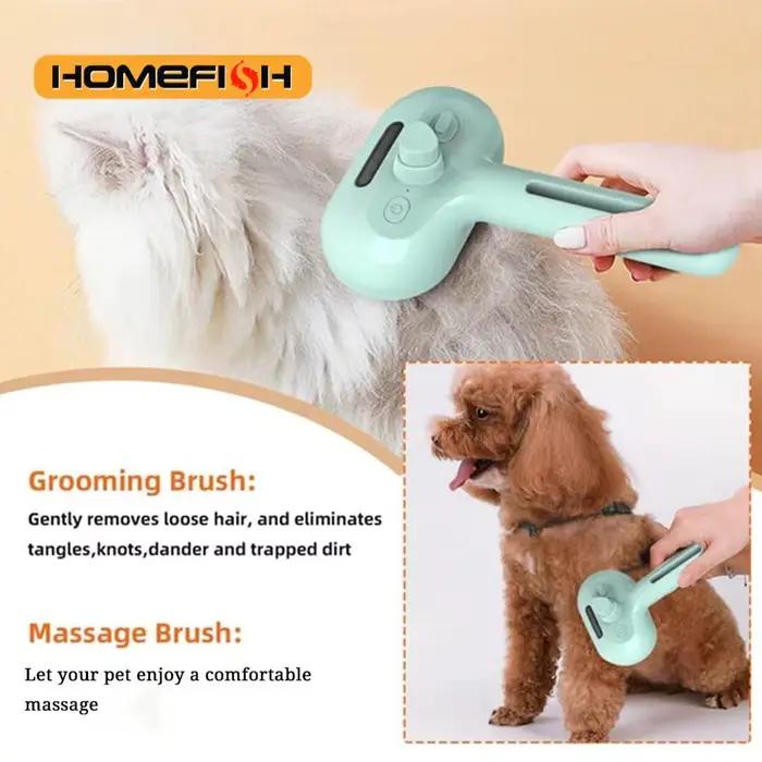 Brosse de toilettage pour chiens à pulvérisation de vapeur