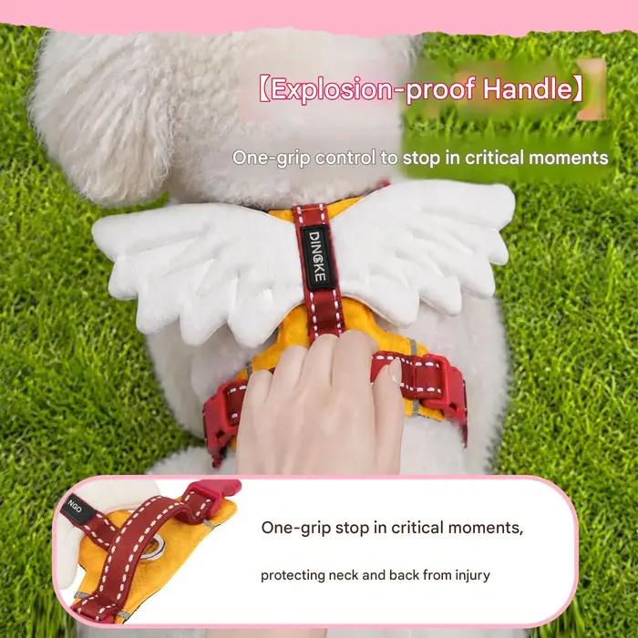 Harnais gilet avec ailes d'ange lumineuses pour chiens de toutes tailles couleurs blanche lavande marine multicolore rose rouge vin rouge pour promenade en plein air