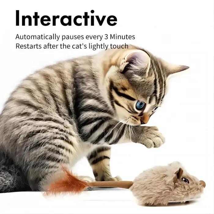 Souris en peluche drôle et réaliste pour chats et chiens