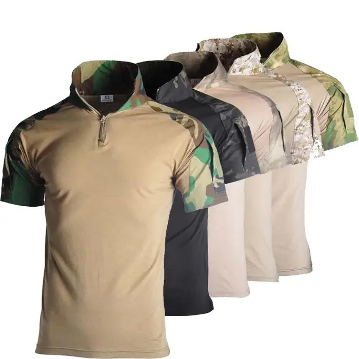Chemises de randonnée Airsoft t-shirt tactique Safari camouflage chemise de Combat