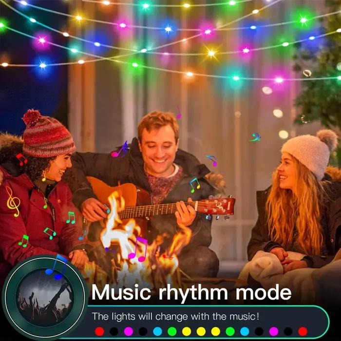 20M RGBIC USB 5V LED Sting lumière Bluetooth musique APP WS2812 Programmable bricolage fée lumières