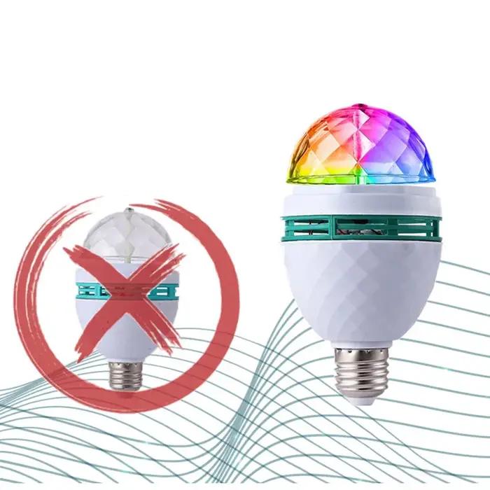 Ampoule Led E27 RGB 9W, projecteur de couleur magique, lumière de scène rotative automatique AC85-26