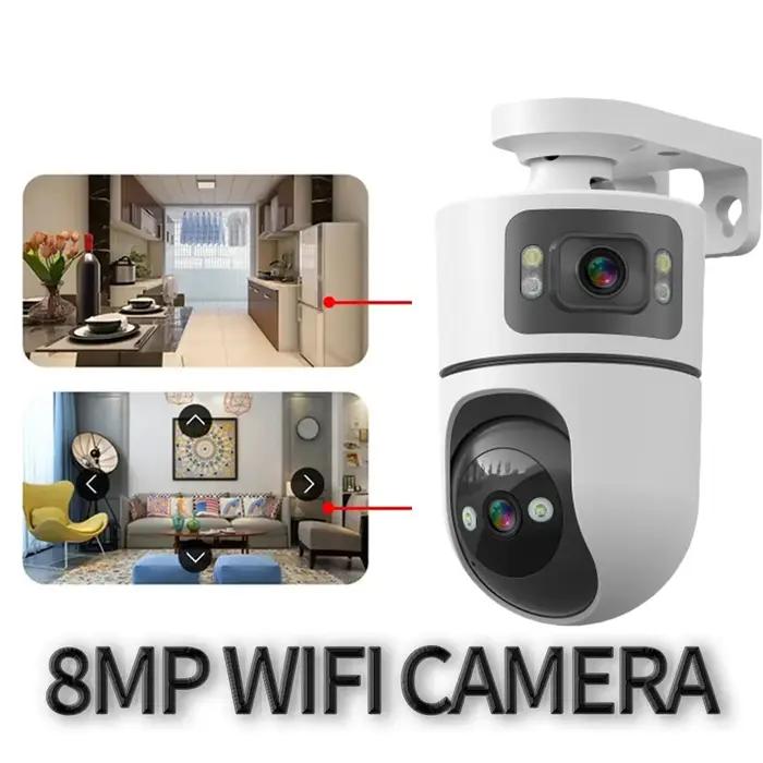 Caméra surveillance WiFi YOOSEE 8MP double objectif - PTZ zoom 10x audio bidirectionnel - Sécurité maison