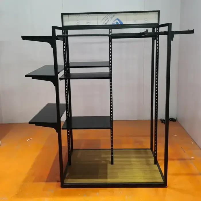 Présentoir double face personnalisable cadre en bois moderne acier inoxydable rangement détaillé pliable pour usage intérieur et exposition chaussures occasions spéciales
