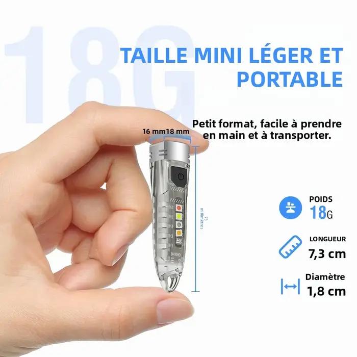 BORUiT V1 400LM UV porte-clés lampe de poche LED EDC Rechargeable étanche Fluorescent