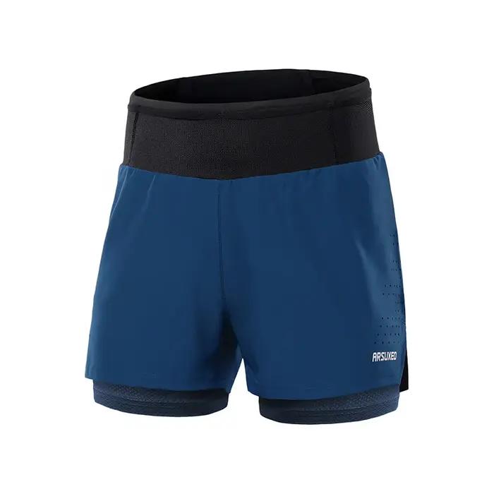 ARSUXEO short de course sur sentier pour hommes vêtements de sport 2 en 1 poches enveloppantes exercice d'entraînement