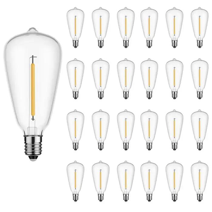 Ampoules incassables décoratives à LED ST38 vintage, ampoules de rechange en plastique E12, 1W, 7W,