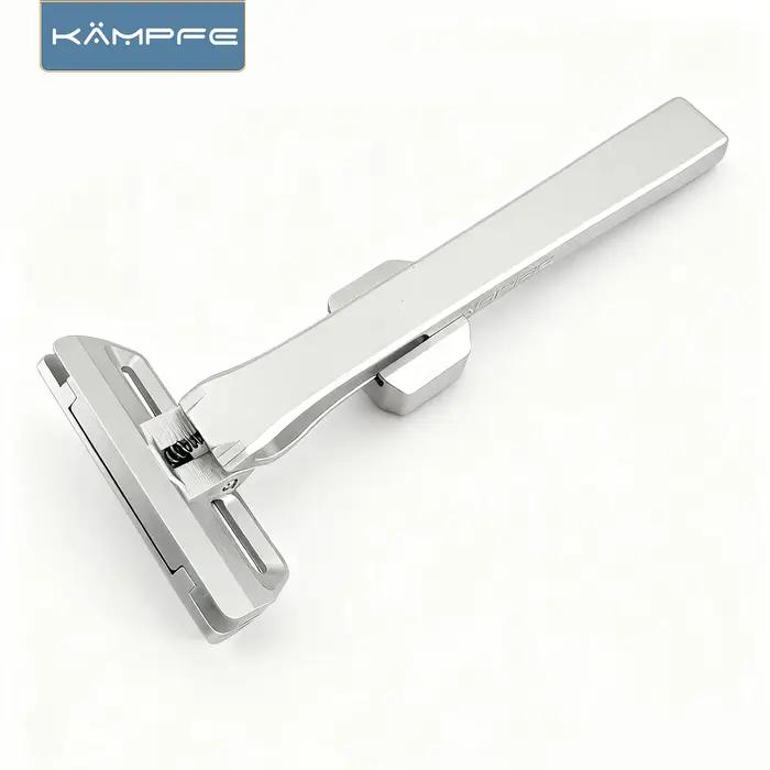 Rasoir manuel à lame simple KAMPFE Traditional K25 en aluminium, rasoir de voyage portable pour homm