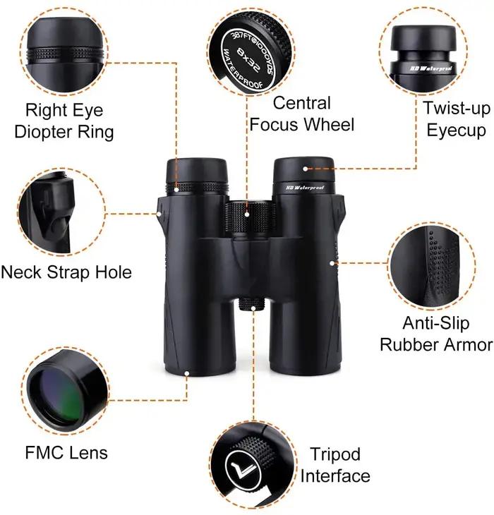 Jumelles Svbony SV47 10x42 HD étanches birdwatching lunette télescope adultes lentilles FMC BAK4 chasse