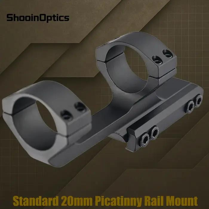 Support de lunette de visée Shooin Optics 30 mm, monobloc, cantilever, avec rail Picatinny de 20 mm,