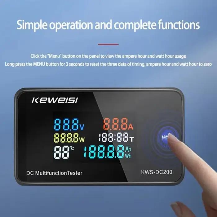 KWS DC-200 voltmètre ampèremètre DC 0-200 V KWS compteur d'énergie LED numérique DC wattmètre compte