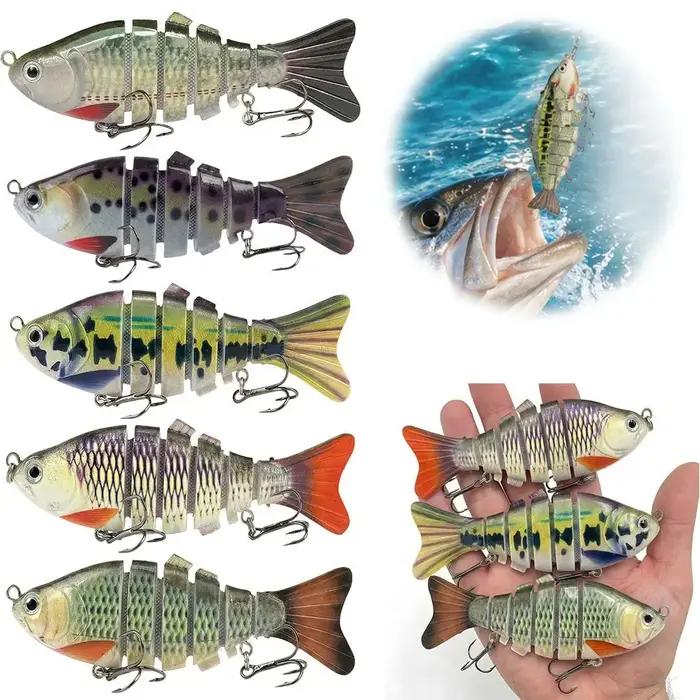 Leurre articulé robuste en ABS pour la pêche au bar, truite, walleye, crappie, brochet et musky, appât dur vibrant et grincant pour pêche en bateau, plage, lac, rivière et étang