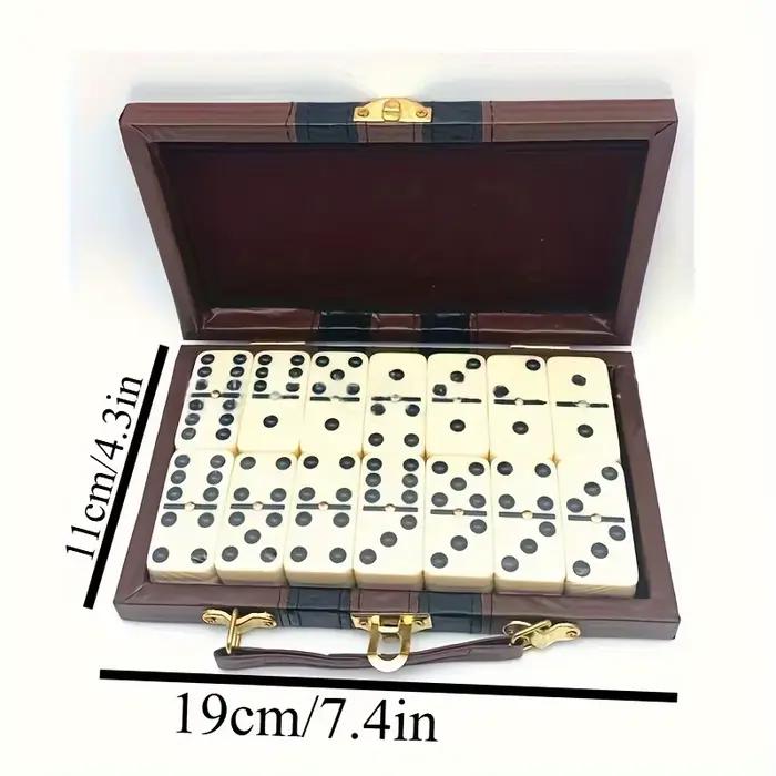 Jeu de dominos 28 tuiles épaisses blanches double six, jeu de dominos créatif multijoueur de haute qualité, boîte exquise, jeu familial
