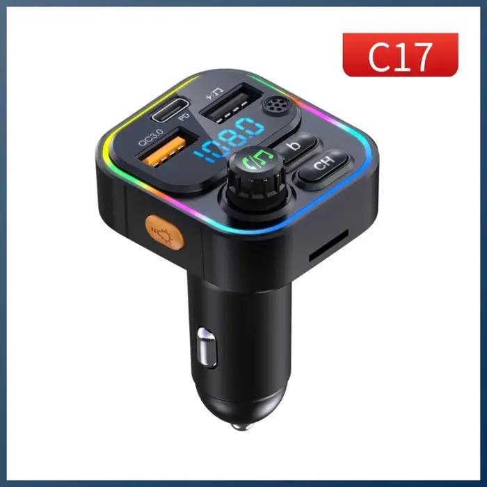 Transmetteur FM Bluetooth 5.0 mains libres adaptateur lecteur MP3 charge rapide USB 22.5W Type C polyvalent pour homme femme occasions quotidiennes cadeau technologie moderne