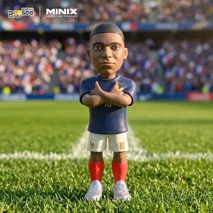 Figurines de stars du Mondial Reesee X MINIX 12 cm - Lionel Messi, Kylian Mbappé, Cristiano, Luka Modric, collection officielle de joueurs de football