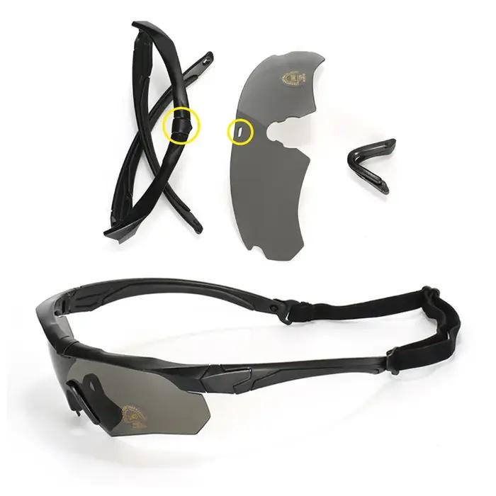 Lunettes tactiques CS Airsoft coupe-vent lunettes de tir HD 3 lentilles pour motocross alpinisme et activités outdoor