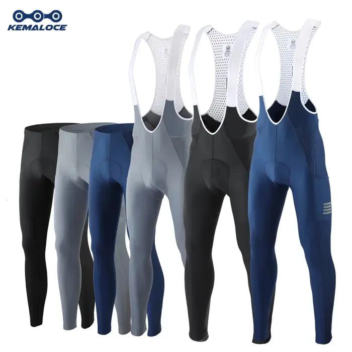 KEMALOCE hommes pantalons de cyclisme été et automne séchage rapide bleu/noir/gris Gel Pad vtt vélo bavoir pantalon haut