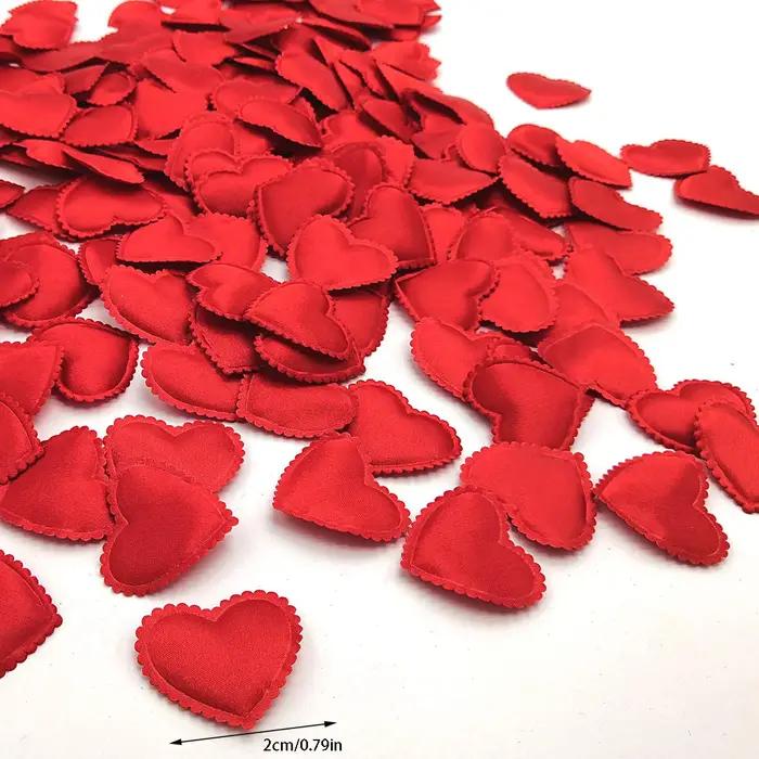 Pétales de lancer en tissu rembourré romantique pour mariage fiançailles fête des mères pères anniversaire saint valentin noël occaions spéciales 200 pièces cœur olive saphir profond jaune fluo