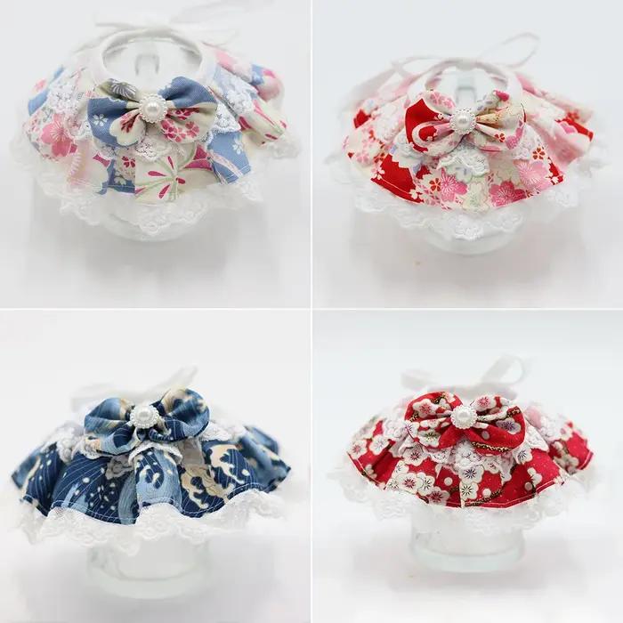 Bandana réglable en coton de Style japonais pour chien