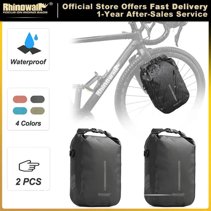 Rhinowalk vélo sac de fourche à dégagement rapide 2 pièces étanche 4L 6L vélo avant Pack montage Sco