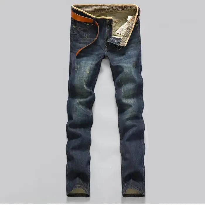 2025 Jeans décontractés hommes d'affaires jean droit pantalon en Denim extensible