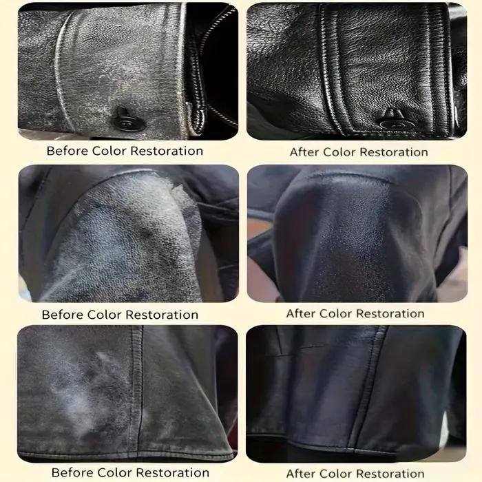 Agent de retouche de couleur pour veste en cuir | Noir/Marron | Restaurer la brillance des cuirs abîmés