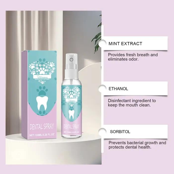 Spray pour dents d'animaux recommandés par les vétérinaires – Dissolves du tartre et prévient le calcul