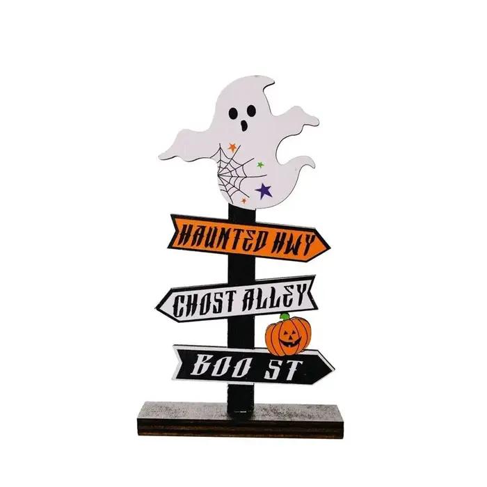 Décorations en bois Halloween Trick or Treat, Cadeaux DIY pour le Festival, Ornements de bureau, Acc