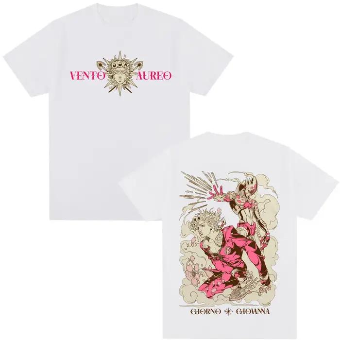 T-shirt Giorno Giovanna Anime Jojo Bizarre Adventure Manga Hommes Femmes Vêtements Coton Décontracté Surdimensionné Pour Fans Occasions Spéciales