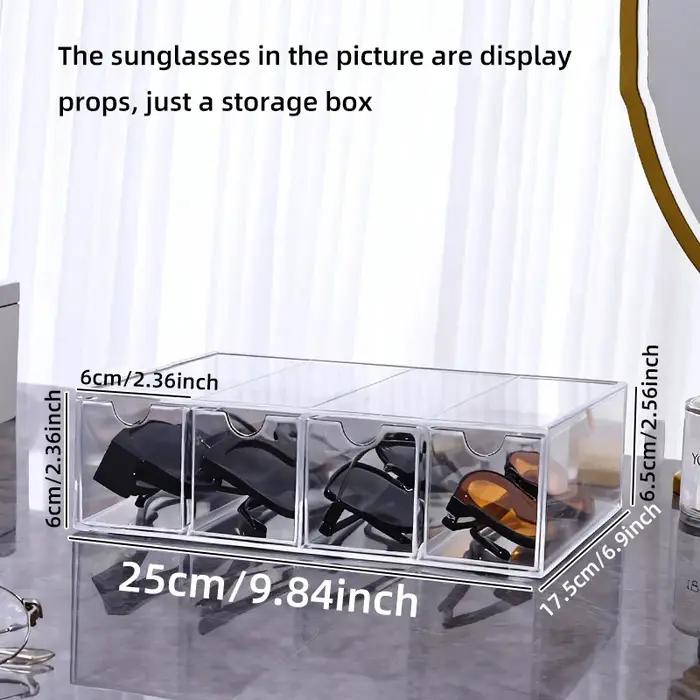 Boîte de rangement pour lunettes de vue tiroir transparent organisateur de lunettes de soleil multi-compartiments pour maison bureau et déplacements occasions spéciales