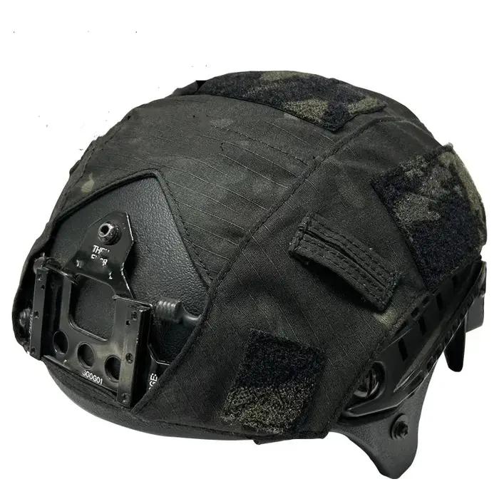 Housse casque rapide polyester-coton - Couverture camouflage DNC MCAP multiple options pour équipement tactique
