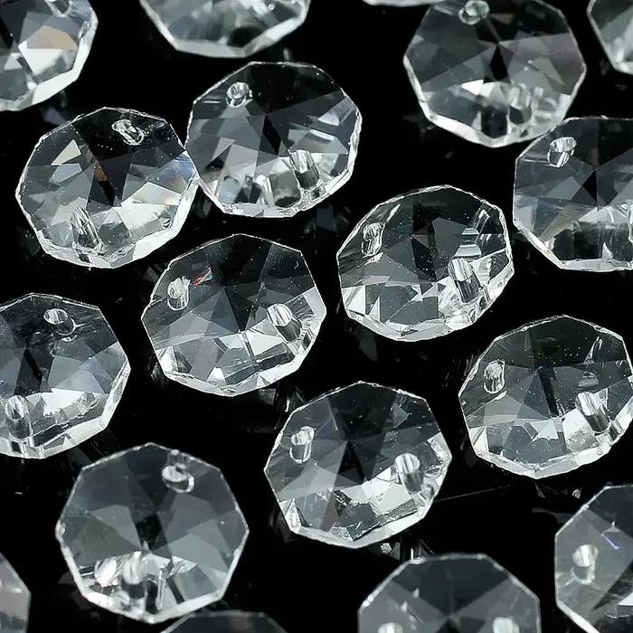 20 pièces de lustre à prisme en cristal de perles octogonales de 14mm, pièces de rechange, attrape-s