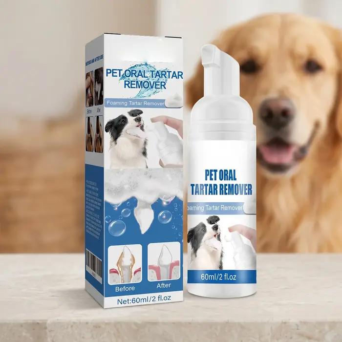 Nettoyant buccal en mousse pour animaux de compagnie 60 ml – Élimine la mauvaise haleine et la saleté dentaire – Rafraîchit l'haleine – Pour chiens et chats – Favorise des gencives saines