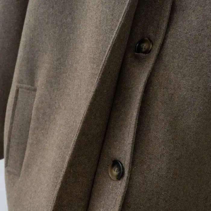 Manteau long en laine pour femme, printemps 2026, maxi-manteau