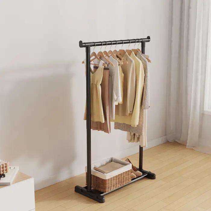 Séchoir à linge multifonctionnel en fer noir pour sécher et ranger les vêtements et accessoires occasions intérieures et extérieures